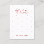Valentine Hearts Love Jewelry Earring Display 名刺 (正面)