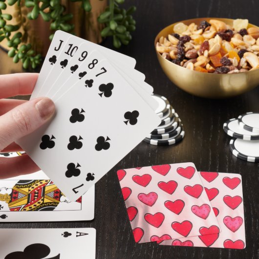 Valentine Hearts on Deck of Classic Playing Cards トランプ (インサイチュ)