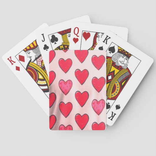 Valentine Hearts on Deck of Classic Playing Cards トランプ (裏面)