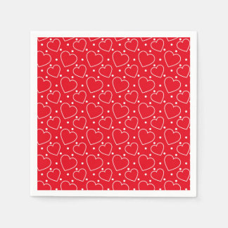 Valentine Hearts Paper Napkins スタンダードカクテルナプキン