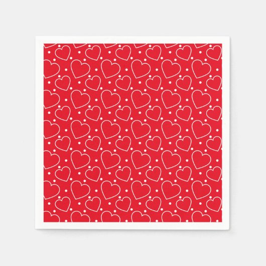Valentine Hearts Paper Napkins スタンダードカクテルナプキン (正面)