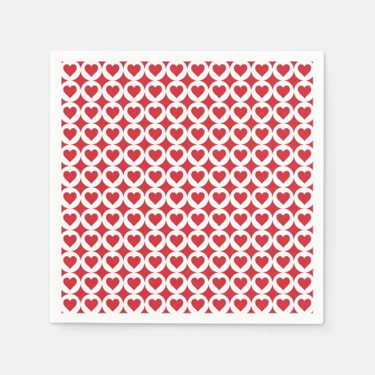 Valentine Hearts Paper Napkins スタンダードカクテルナプキン (正面)