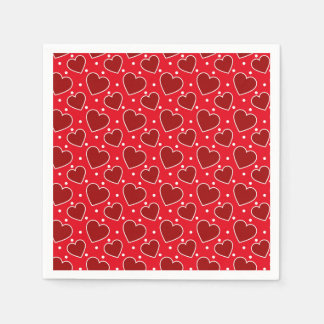 Valentine Hearts Paper Napkins スタンダードカクテルナプキン