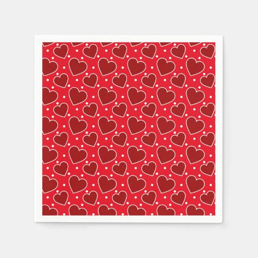 Valentine Hearts Paper Napkins スタンダードカクテルナプキン (正面)