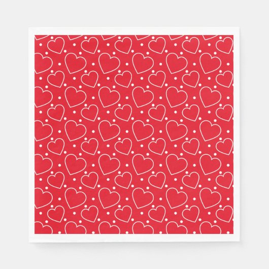 Valentine Hearts Paper Napkins スタンダードランチョンナプキン (正面)