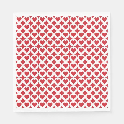 Valentine Hearts Paper Napkins スタンダードランチョンナプキン (正面)