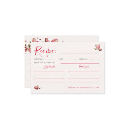 Valentine Hearts Vine Bridal Shower Recipe Card