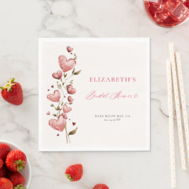 Valentine Hearts Vines Whimsical Bridal Shower スタンダードランチョンナプキン