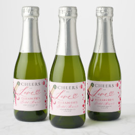 Valentine Hearts Whimsical Bubbly Bridal Shower スパークリングワインラベル