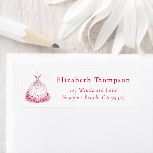 Valentine Hearts Whimsical Dress Watercolor ラベル (インサイチュ)