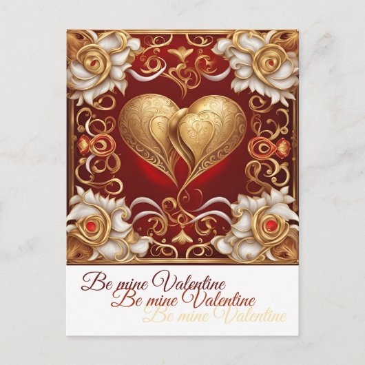 Valentine Herz 1 b Postcard インビテーションポストカード (正面)