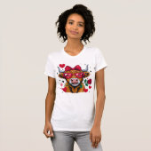 Valentine Highland Cow PNG Sublimation Des Tシャツ (正面フル)