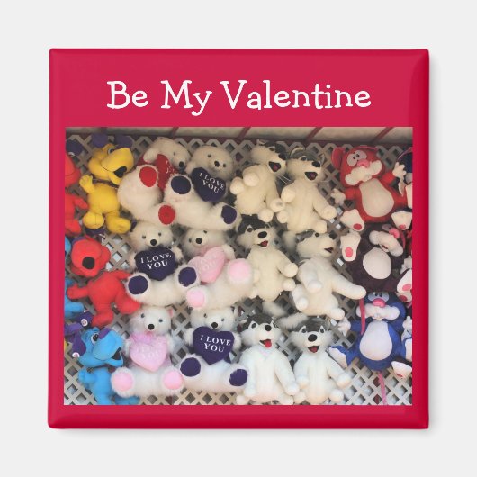Valentine I Love You Plush Bears マグネット (正面)