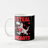 Valentine I Steal Hearts Trex Dino Toddler Kids Ba コーヒーマグカップ (左)