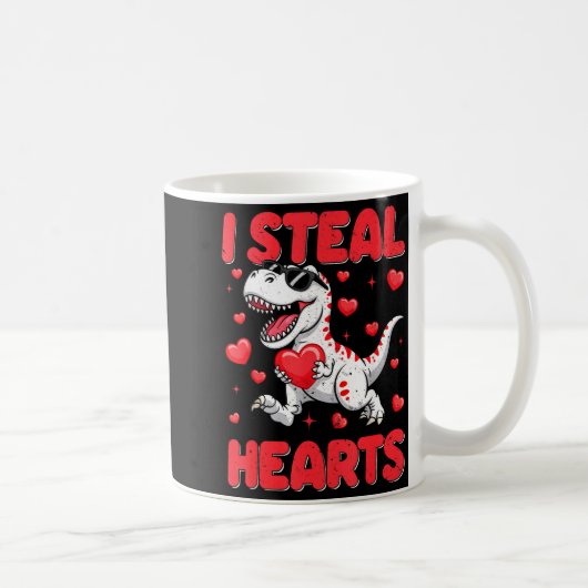 Valentine I Steal Hearts Trex Dino Toddler Kids Ba コーヒーマグカップ (右)