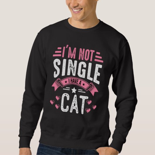 Valentine I'm Not Single I Have A Cat Boy Toddler  スウェットシャツ (正面)