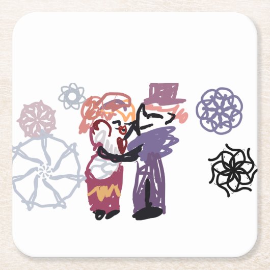 Valentine joy スクエアペーパーコースター (正面)