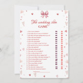 Valentine kiss miss good by Weding Shoe Game Card 案内状 (正面)