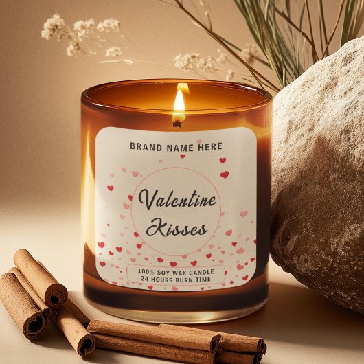 Valentine Kisses Candle –  Modern Love Label スクエアシール