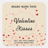 Valentine Kisses Candle –  Modern Love Label スクエアシール (正面)