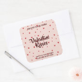 Valentine Kisses Candle Sticker Cute Hearts Design スクエアシール (封筒)