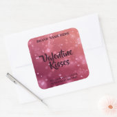 Valentine Kisses Chic Valentine Candle Sticker スクエアシール (封筒)