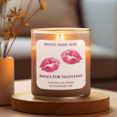 Valentine Kisses Custom Candle Sticker スクエアシール