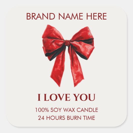 Valentine Kisses Custom Candle Sticker スクエアシール (正面)