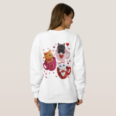 Valentine Knitted Cat PNG Clipart スウェットシャツ (裏面フル)