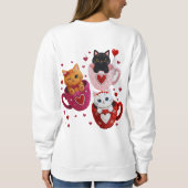 Valentine Knitted Cat PNG Clipart スウェットシャツ (裏面)