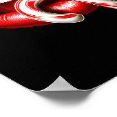 Valentine Lips Kisses Valentines Funny Candy Cane  ポスター (角)