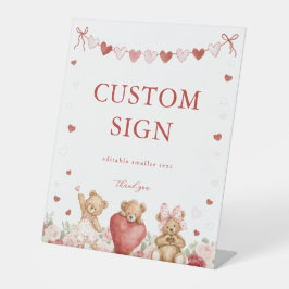 Valentine Little Sweetheart Baby Shower Sign 台座サイン