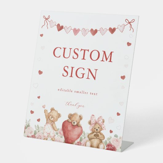 Valentine Little Sweetheart Baby Shower Sign 台座サイン (正面)