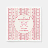 Valentine Little Sweetheart Bow Baby Shower スタンダードカクテルナプキン (正面)