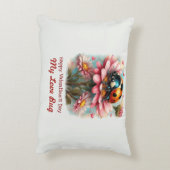  Valentine Love Bug on Blossoms Rose アクセントクッション (裏面(縦))