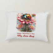  Valentine Love Bug on Blossoms Rose アクセントクッション (裏面)
