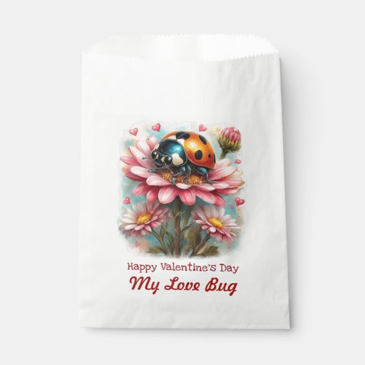  Valentine Love Bug on Blossoms Rose フェイバーバッグ (正面)