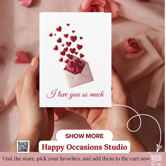 Valentine Love Card | Romantic for Him & Her サンキューカード