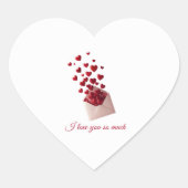 Valentine Love Card | Romantic for Him & Her ハートシール (正面)