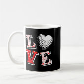 Valentine Love Golf Heart Valentine Day Women Men  コーヒーマグカップ (左)
