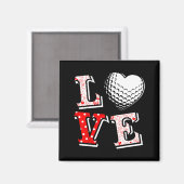Valentine Love Golf Heart Valentine Day Women Men  マグネット (正面/裏面)