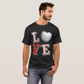 Valentine Love Golf Heart Valentine Day Women Men  Tシャツ (正面フル)