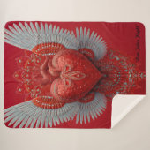 "Valentine Love Wings" シェルパブランケット (正面(横))