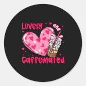 Valentine Lovely &amp; Caffeinated Coffee Lover Co ラウンドシール (正面)