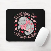 Valentine Manatee Cute Animal Hearts Will You Be M マウスパッド (マウス)