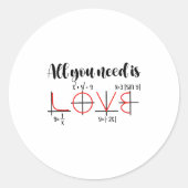 Valentine Math Humor For Teachers Students  ラウンドシール (正面)