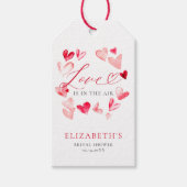 Valentine Modern Whimsical Hearts Bridal Shower ギフトタグ (正面)