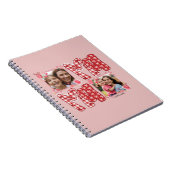 Valentine Mom and Child Pink Red Plaid Hearts ノートブック (右側)