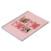 Valentine Mom and Child Pink Red Plaid Hearts ノートブック (左側)