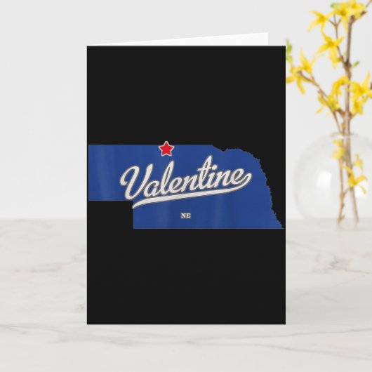 Valentine Nebraska Ne Map  カード (黄色い花)